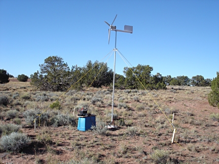The fully assembled wind turbine
